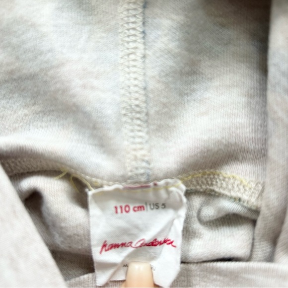 Hanna Andersson Girls Vibrant Floral Hooded Sweatshirt Size 5 Reversible Beige - Picture 4 of 8